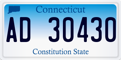 CT license plate AD30430