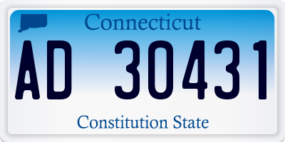 CT license plate AD30431