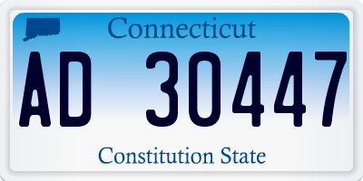 CT license plate AD30447
