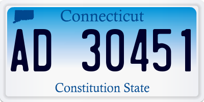 CT license plate AD30451