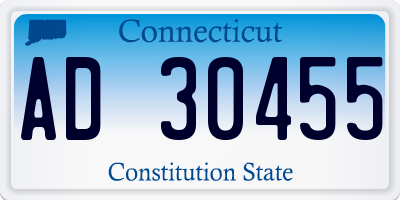 CT license plate AD30455