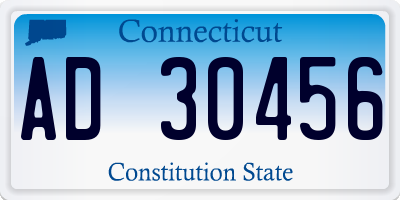 CT license plate AD30456