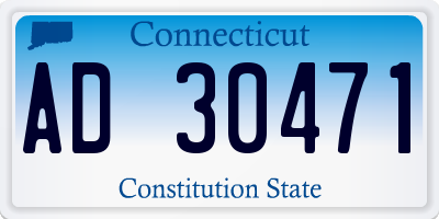 CT license plate AD30471
