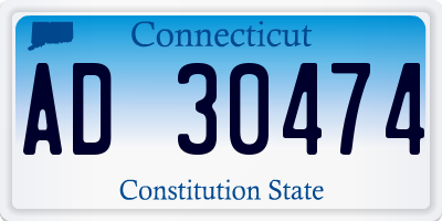 CT license plate AD30474