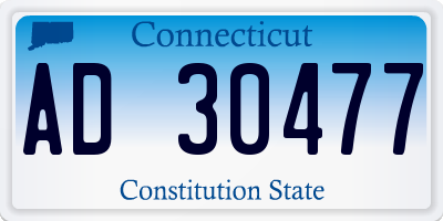 CT license plate AD30477