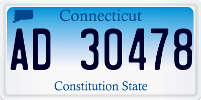 CT license plate AD30478