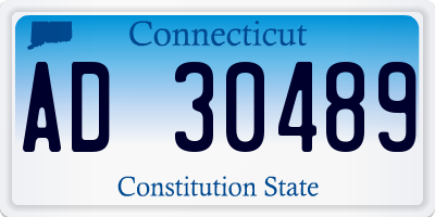 CT license plate AD30489