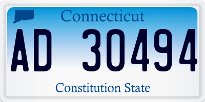 CT license plate AD30494