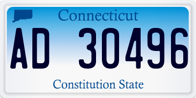 CT license plate AD30496