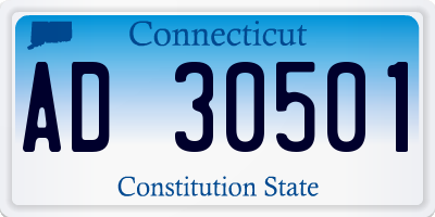 CT license plate AD30501
