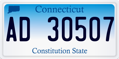 CT license plate AD30507