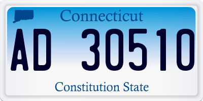 CT license plate AD30510