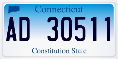 CT license plate AD30511