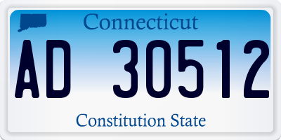 CT license plate AD30512