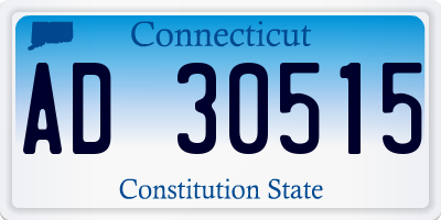 CT license plate AD30515