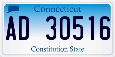 CT license plate AD30516