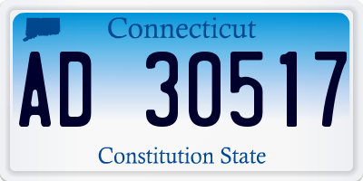 CT license plate AD30517