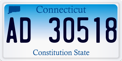 CT license plate AD30518