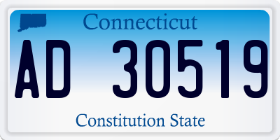 CT license plate AD30519