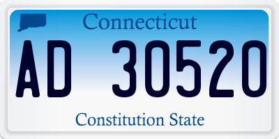 CT license plate AD30520