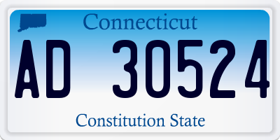 CT license plate AD30524