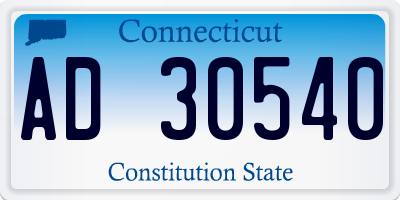 CT license plate AD30540