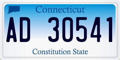 CT license plate AD30541