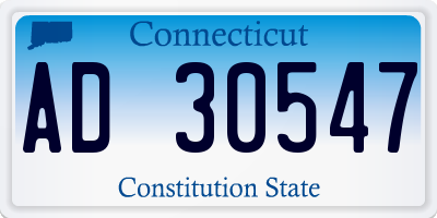 CT license plate AD30547