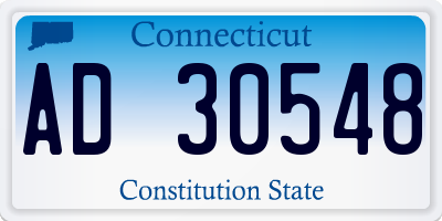 CT license plate AD30548