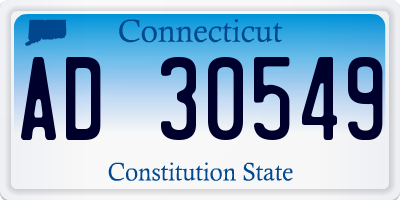 CT license plate AD30549