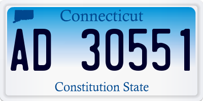 CT license plate AD30551