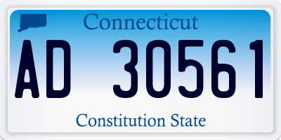 CT license plate AD30561