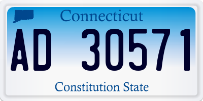 CT license plate AD30571