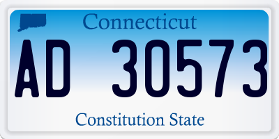 CT license plate AD30573