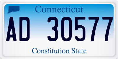 CT license plate AD30577