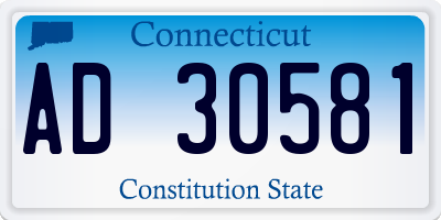 CT license plate AD30581