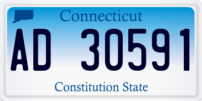 CT license plate AD30591
