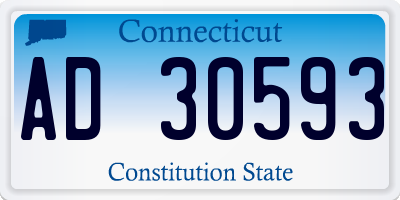 CT license plate AD30593