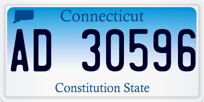 CT license plate AD30596