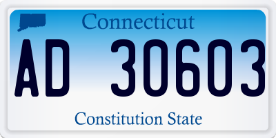 CT license plate AD30603