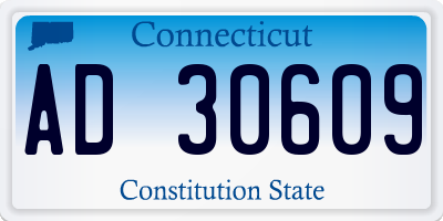 CT license plate AD30609