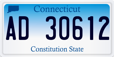 CT license plate AD30612