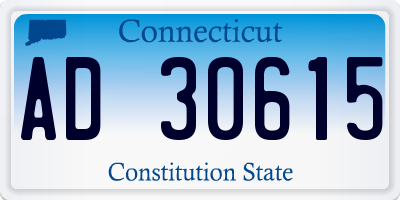 CT license plate AD30615