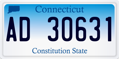 CT license plate AD30631