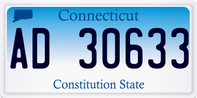CT license plate AD30633