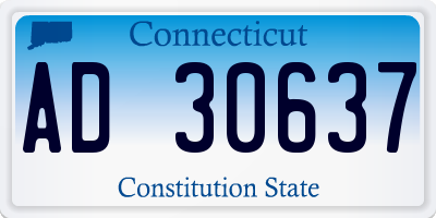 CT license plate AD30637