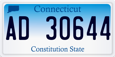 CT license plate AD30644