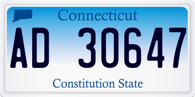 CT license plate AD30647