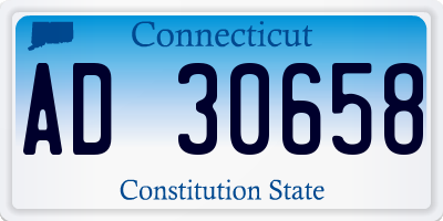 CT license plate AD30658