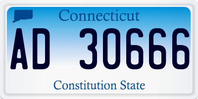 CT license plate AD30666